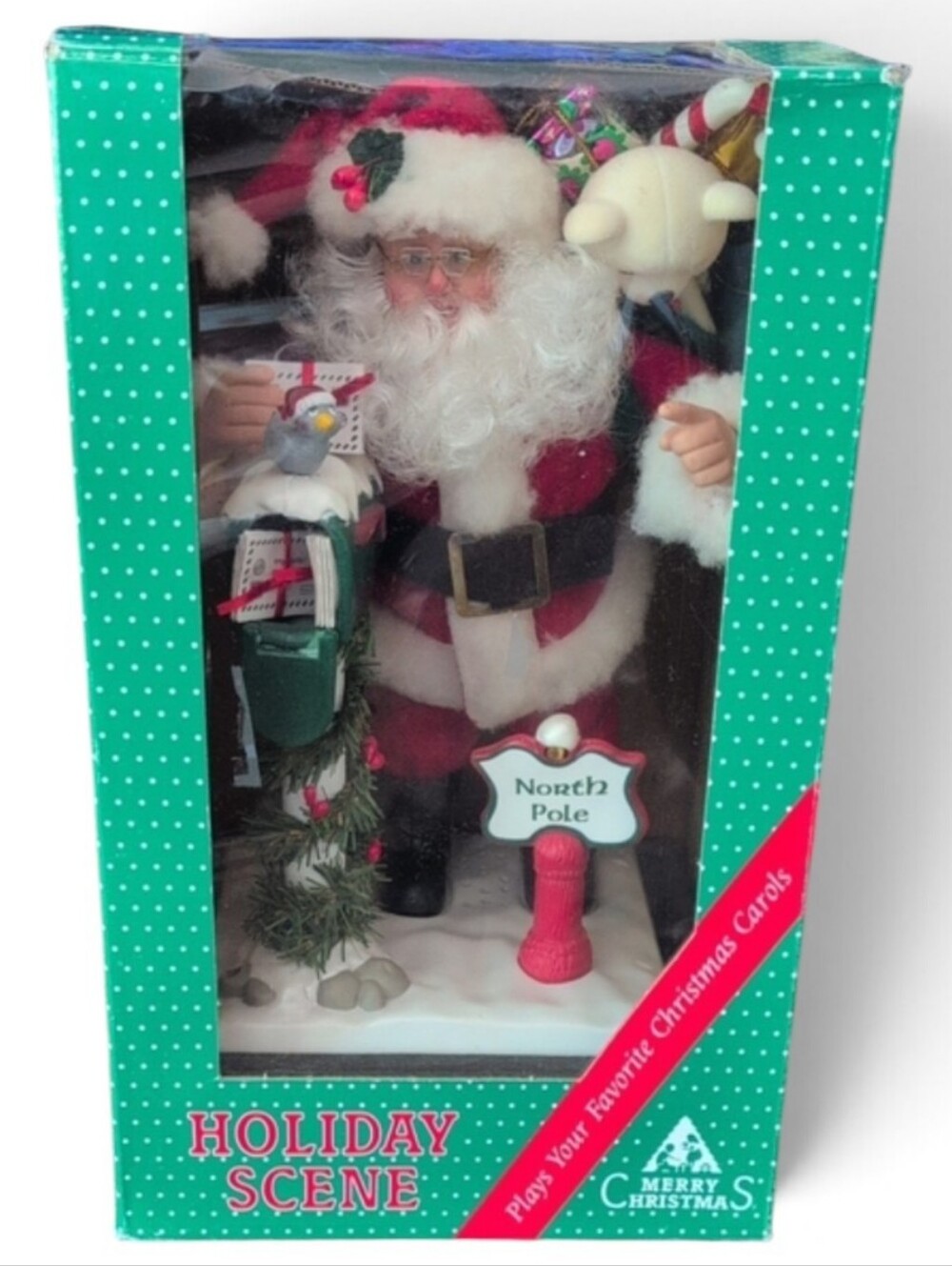 Holiday Vintage 1991 Crestone Noel Animated Santa Christmas Figure w/ Box Works